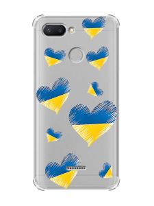 Чохол із потовщеними кутами для Xiaomi Redmi 6 :: Сердечка. Україна (принт 258)