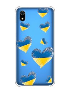 Чохол з потовщеними кутами для Xiaomi Redmi 7A :: Сердечка. Україна (принт 258)