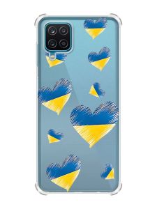 Чохол з потовщеними кутами на Samsung A12 4G :: Сердечка. Україна (принт 258)