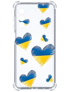 Чохол з потовщеними кутами на Samsung Galaxy A14 5G :: Сердечка. Україна (принт 258)