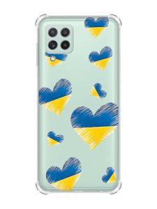 Чохол з потовщеними кутами на Samsung Galaxy A22 4G/M32/M22 :: Сердечка. Україна (принт 258)