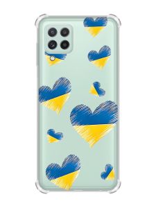 Чохол із потовщеними кутами на Samsung Galaxy A22 5G / A22s 5G :: Сердечка. Україна (принт 258)