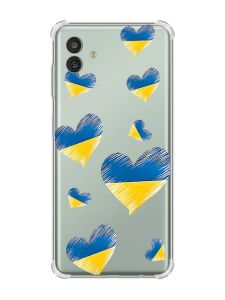 Чохол з потовщеними кутами на Samsung Galaxy M13 5G :: Сердечка. Україна (принт 258)