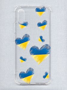 Чохол з потовщеними кутами на Xiaomi Redmi 9A :: Сердечка. Україна (принт 258)