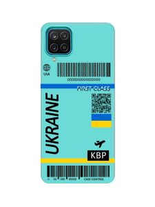 Матовий бірюзовий чохол на Samsung Galaxy A12 :: Авіаквиток Україна (принт 262)