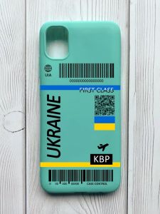 Матовий бірюзовий чохол на Samsung Galaxy A04E / A042 :: Авіаквиток Україна (принт 262)