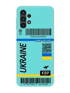 Матовий бірюзовий чохол на Samsung Galaxy A13 4G :: Авіаквиток Україна (принт 262)