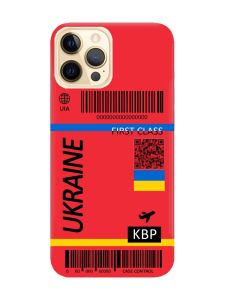 Матовий червоний чохол на Apple iPhone 12 Pro Max :: Авіаквиток Україна (принт 262)