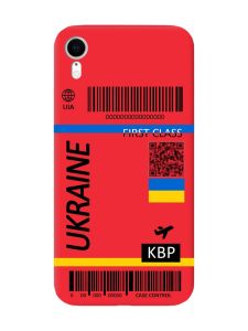Матовий червоний чохол на Apple iPhone XR :: Авіаквиток Україна (принт 262)