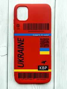 Матовий червоний чохол на Samsung Galaxy A04E/A042 :: Авіаквиток Україна (принт 262)
