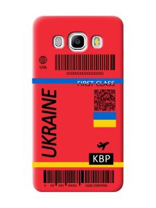 Матовий червоний чохол на Samsung Galaxy J5 (2016) J510 :: Авіаквиток Україна (принт 262)