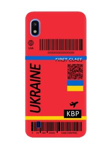 Матовий червоний чохол на Samsung Galaxy A10 (2019) A105 :: Авіаквиток Україна (принт 262)