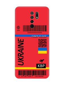 Матовий червоний чохол на Xiaomi Redmi 9 :: Авіаквиток Україна (принт 262)