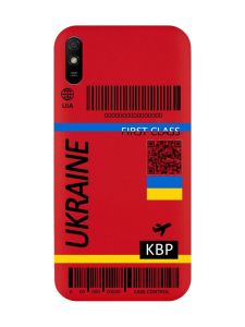 Матовий червоний чохол на Xiaomi Redmi 9A :: Авіаквиток Україна (принт 262)