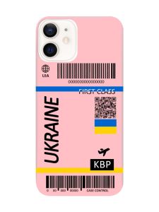 Матовий рожевий чохол на Apple iPhone 12 / 12 Pro (6.1) :: Авіаквиток Україна (принт 262)