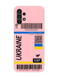 Матовий рожевий чохол на Samsung A13 4G :: Авіаквиток Україна (принт 262)