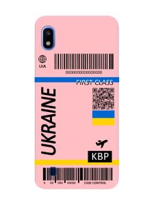 Матовий рожевий чохол на Samsung Galaxy A10 (2019) A105 :: Авіаквиток Україна (принт 262)