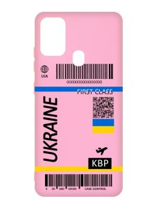 Матовий рожевий чохол на Samsung Galaxy M30s/M21 :: Авіаквиток Україна (принт 262)