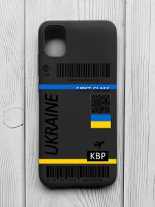 Матовий чорний чохол на Samsung Galaxy A04E/A042 :: Авіаквиток Україна (принт 262)