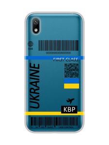 Прозорий чохол для Huawei Y5 2019 / Honor 8S :: Авіаквиток Україна (принт 262)