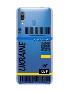 Прозорий чохол для Samsung Galaxy A30 (2019)/A20 (2019) :: Авіаквиток Україна (принт 262)