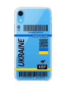 Прозорий чохол на iPhone XR :: Авіаквиток Україна (принт 262)