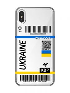 Прозорий чохол на iPhone XS Max :: Авіаквиток Україна (принт 262)