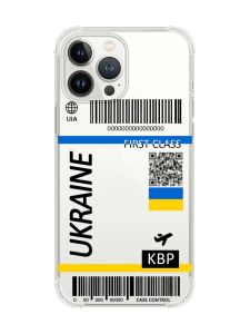 Чохол із потовщеними кутами на iPhone 14 Pro :: Авіаквиток Україна (принт 262)