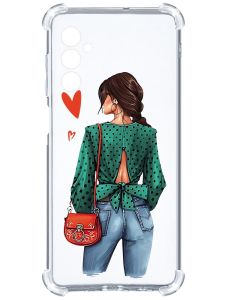 Чохол з потовщеними кутами на Samsung Galaxy A14 5G :: Дівчина в зеленому (принт 224)