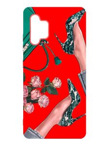 Матовий червоний чохол на Samsung Galaxy A32 :: Туфельки і квіти (принт 225)