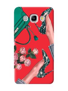 Матовий червоний чохол на Samsung Galaxy J5 (2016) J510 :: Туфельки і квіти (принт 225)