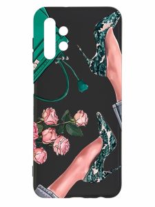 Матовий чорний чохол на Samsung Galaxy A13 4G :: Туфельки і квіти (принт 225)