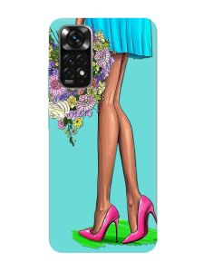 Матовий бірюзовий чохол на Xiaomi Redmi Note 11 :: Квітковий настрій (принт 226)