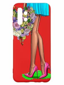 Матовий червоний чохол на Samsung A13 4G :: Квітковий настрій (принт 226)