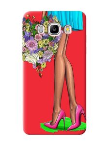 Матовий червоний чохол на Samsung Galaxy J5 (2016) J510 :: Квітковий настрій (принт 226)