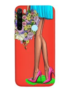 Матовий червоний чохол на Xiaomi Redmi Note 8T :: Квітковий настрій (принт 226)