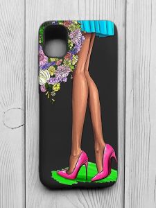 Матовий чорний чохол на Samsung Galaxy A04E/A042 :: Квітковий настрій (принт 226)