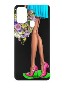 Матовий чорний чохол на Samsung Galaxy M30s/M21 :: Квітковий настрій (принт 226)