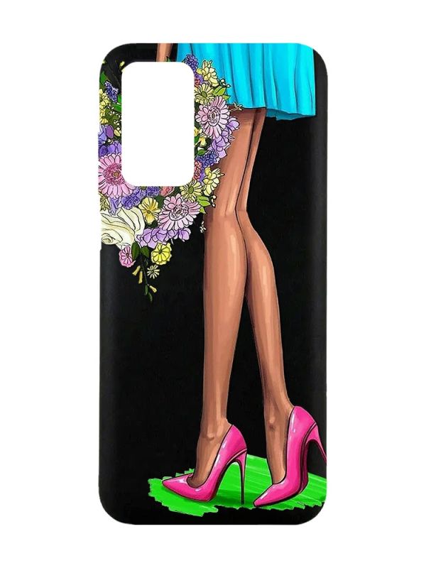 Матовий чорний чохол з відкритою камерою на Xiaomi Redmi Note 11 4G :: Квітковий настрій (принт 226)