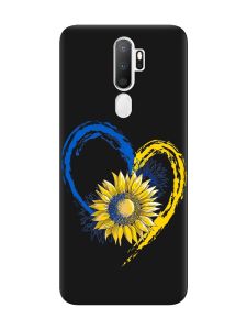 Матовий чорний чохол на Oppo A5 :: Серце з соняхом. Україна (принт 260)