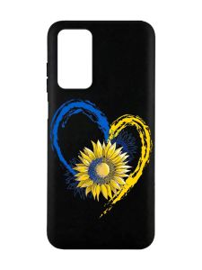 Матовий чорний чохол на Xiaomi Redmi Note 11 4G :: Серце з соняхом. Україна (принт 260)
