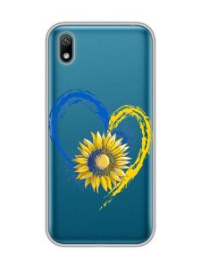 Прозорий чохол для Huawei Y5 2019 / Honor 8S :: Серце з соняхом. Україна (принт 260)
