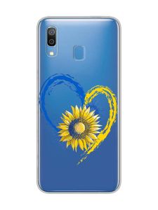 Прозорий чохол для Samsung Galaxy A30 (2019)/A20 (2019) :: Серце з соняхом. Україна (принт 260)
