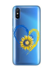Прозорий чохол на Xiaomi Redmi 9A  :: Серце з соняхом. Україна (принт 260)
