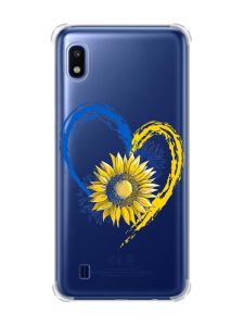 Чохол з потовщеними кутами на Samsung Galaxy A10 (2019)/A105 :: Серце з соняхом. Україна (принт 260)