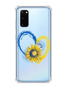 Чохол із потовщеними кутами на Samsung Galaxy S20 Plus :: Серце з соняхом. Україна (принт 260)