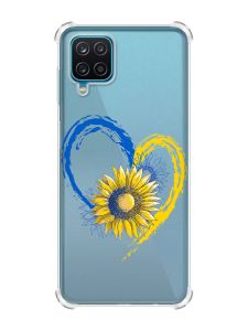 Чохол з потовщеними кутами на Samsung A12 4G :: Серце з соняхом. Україна (принт 260)