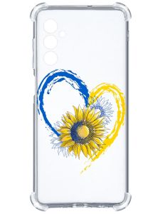 Чохол з потовщеними кутами на Samsung Galaxy A14 5G :: Серце з соняхом. Україна (принт 260)