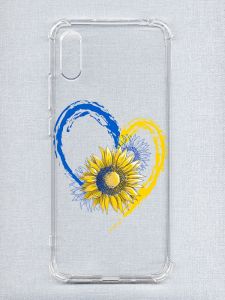 Чохол з потовщеними кутами на Xiaomi Redmi 9A :: Серце з соняхом. Україна (принт 260)