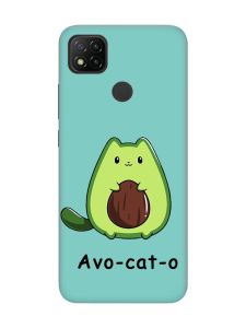 Матовий бірюзовий чохол на Xiaomi Redmi 9C/10A :: Котик Авокадо (принт 306)